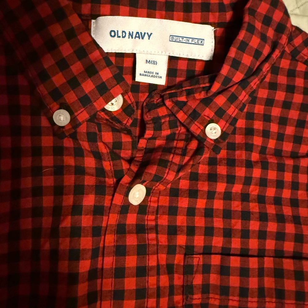 Old Navy Red and Black Plaid Shirt